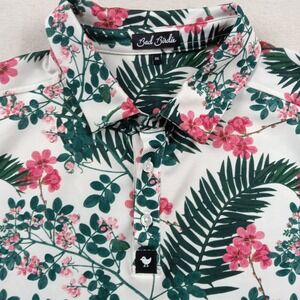 Bad Birdie Men's Floral All Over Print Short Sleeve Polo Golf Shirt – XXL